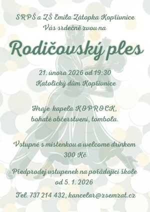 Školní ples ZŠ Emila Zátopka