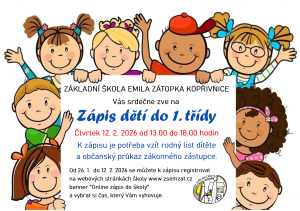 Zápis dětí do 1. tříd a přípravné třídy